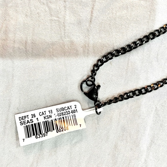 HELEN ANDREWS Stainless Steel Tricolor Cross w/Cubic Zirconia Pendant 24Inch NWT - Picture 6 of 11